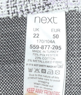 Next Women Grey Check Pencil Skirt Size 22 Knee Length Workwear