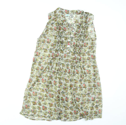 Little Mistress Womens Multicoloured Floral Shift Dress M Sleeveless