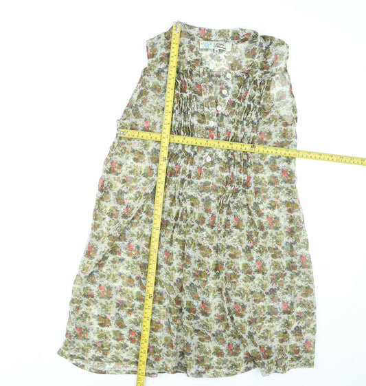 Little Mistress Womens Multicoloured Floral Shift Dress M Sleeveless