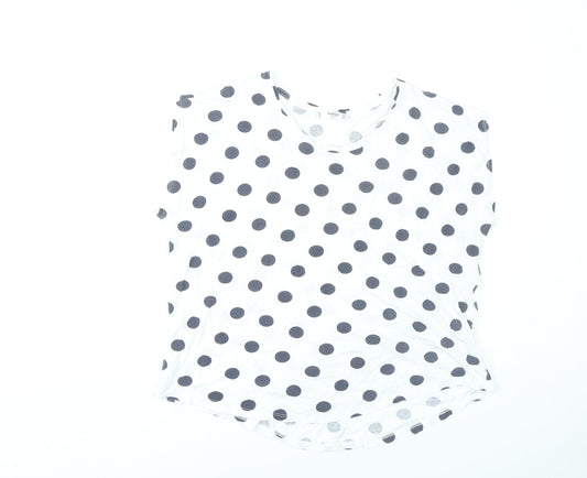 Womens UK Size L Mango White Basic T-Shirt