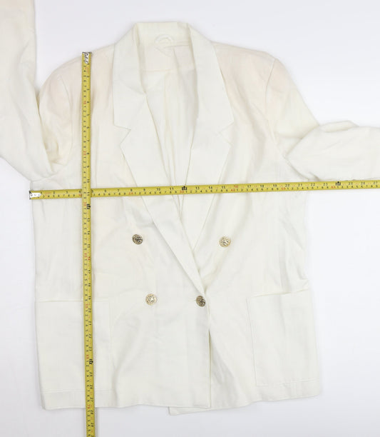 Debenhams Women Ivory Double-Breasted Blazer Jacket UK 16