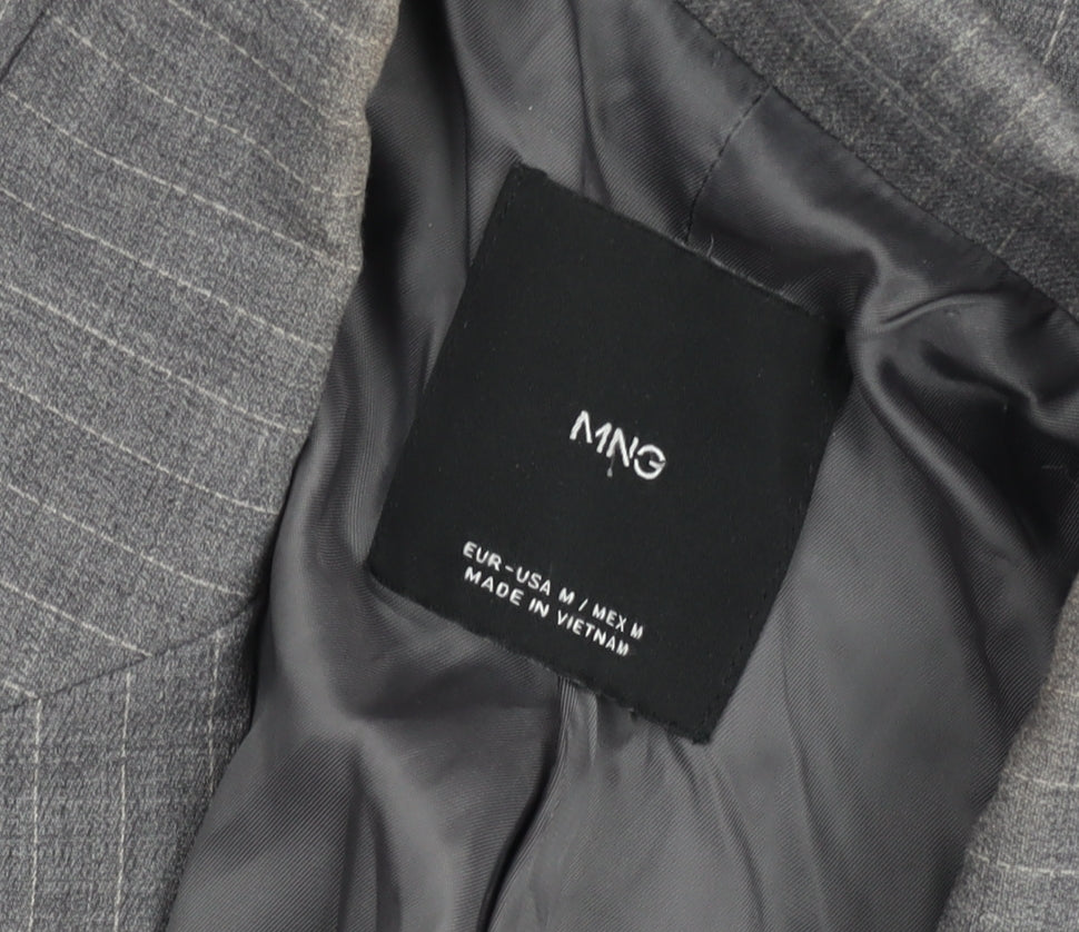 Mango Men’s Grey Pinstripe Slim Fit Blazer Jacket M