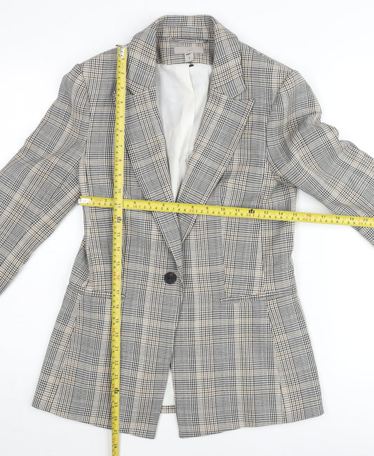H&M Women’s Multicoloured Checked Blazer UK 8 Regular Fit