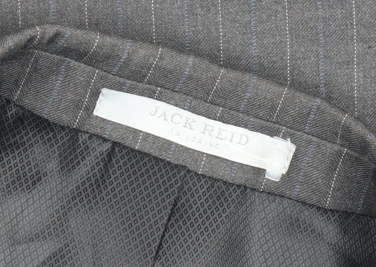 Jack Reid Men's Grey Pinstripe Blazer 46R Regular Two-Button Jacket