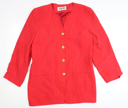 Cognito Women Red Size 14 Single Breasted Suit Jacket