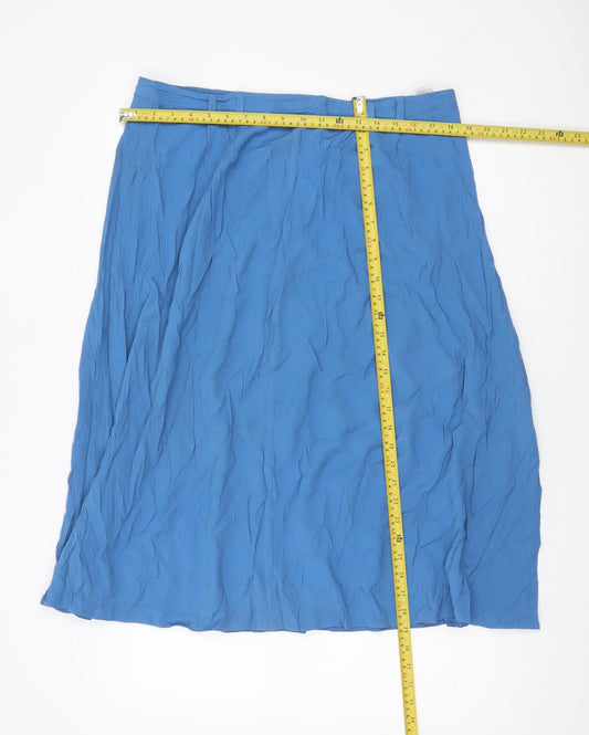Bonmarche Women’s Blue Size 20 Midi A-Line Skirt Viscose Blend