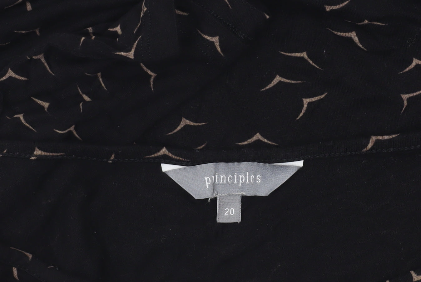 Womens UK Size 20 Principles Black Tunic Blouse