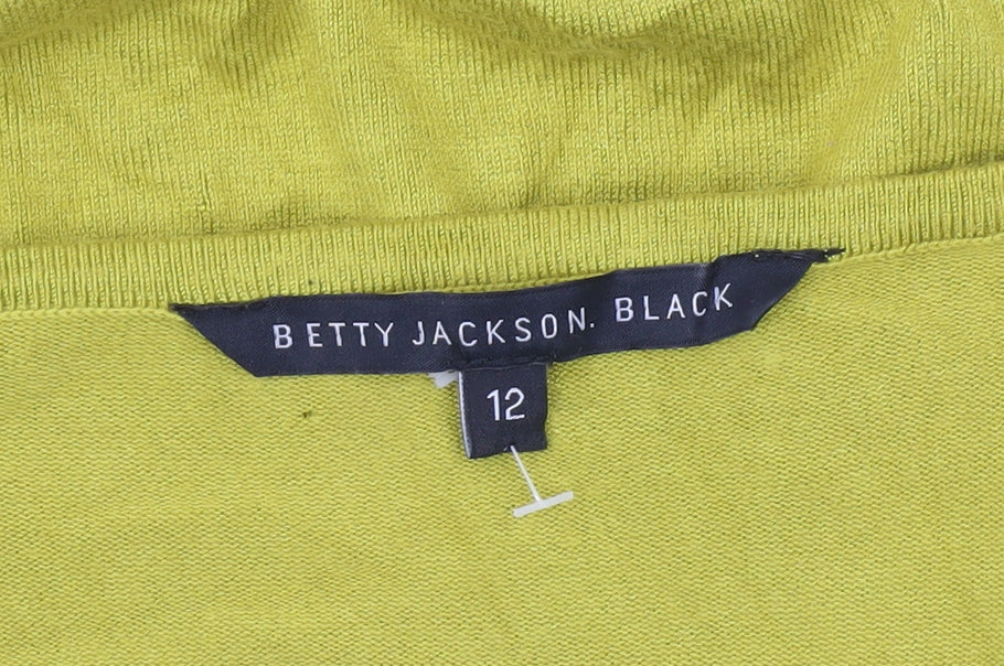 Betty Jackson Black Women’s Yellow Beaded Pullover Jumper Size 12