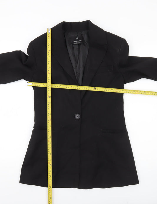 Stradivarius Women’s Black Size 8 Single-Breasted Blazer