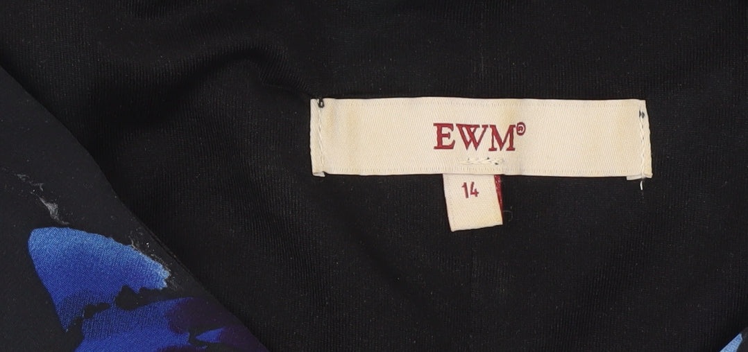 EWM Women’s Multicoloured Floral A-Line Knee Length Dress Size 14