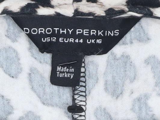 Dorothy Perkins Women’s Beige Leopard Print Bodycon Dress UK 16