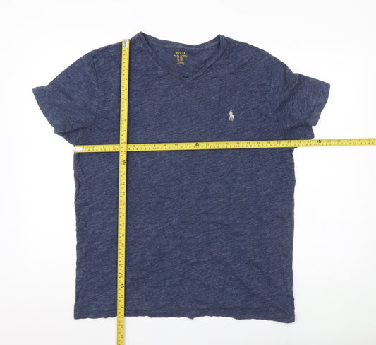 Ralph Lauren Men’s Blue V-Neck Cotton T-Shirt Size L