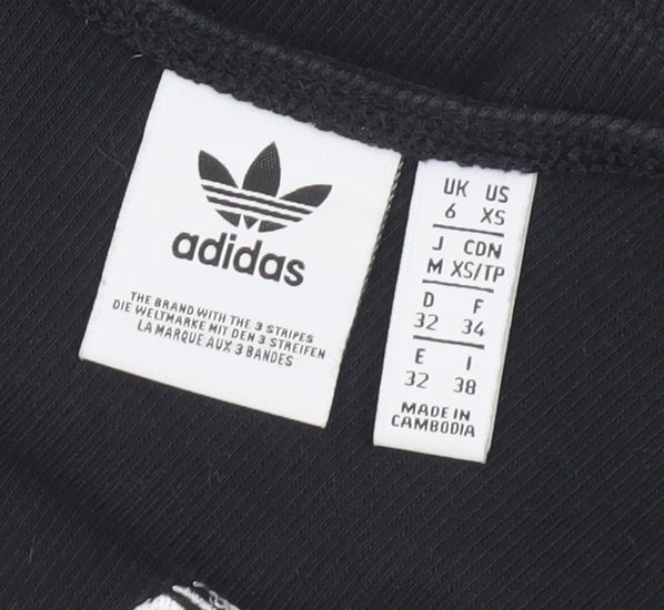 Womens UK Size 6 adidas Black Cropped Tank