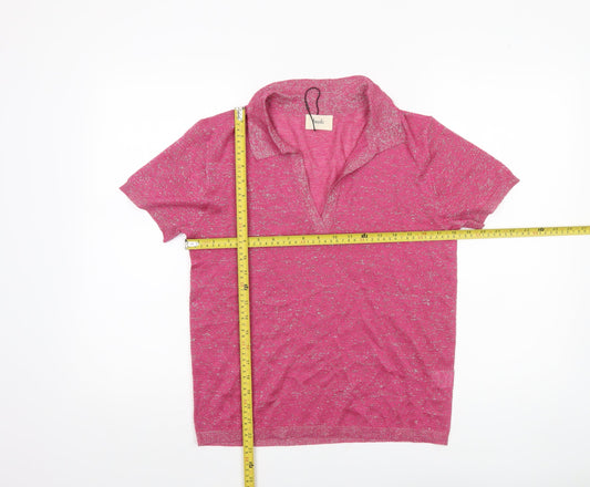 Womens UK Size S Hush Pink Basic Polo