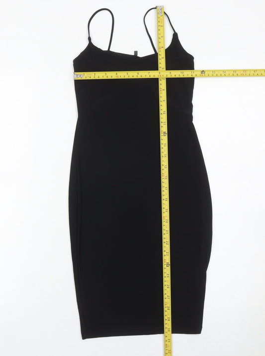PrettyLittleThing Women’s Black Size 6 Midi Slip Dress