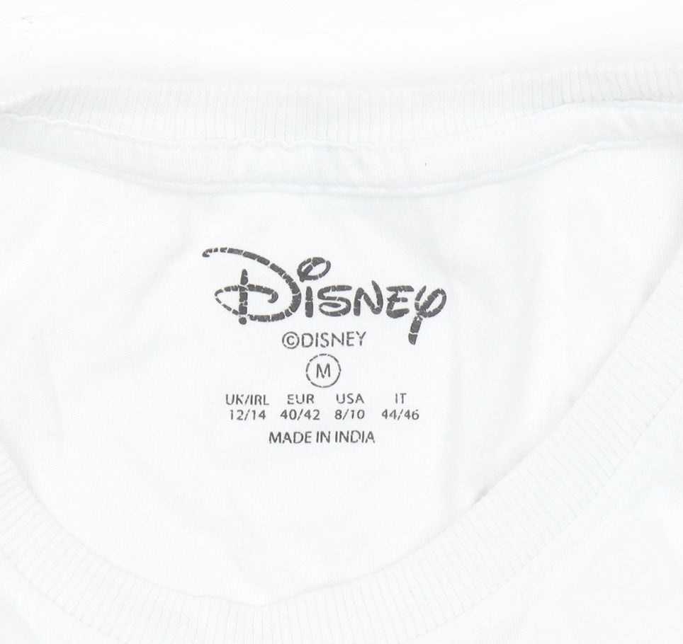 Womens UK Size 12 Disney White Basic T-Shirt
