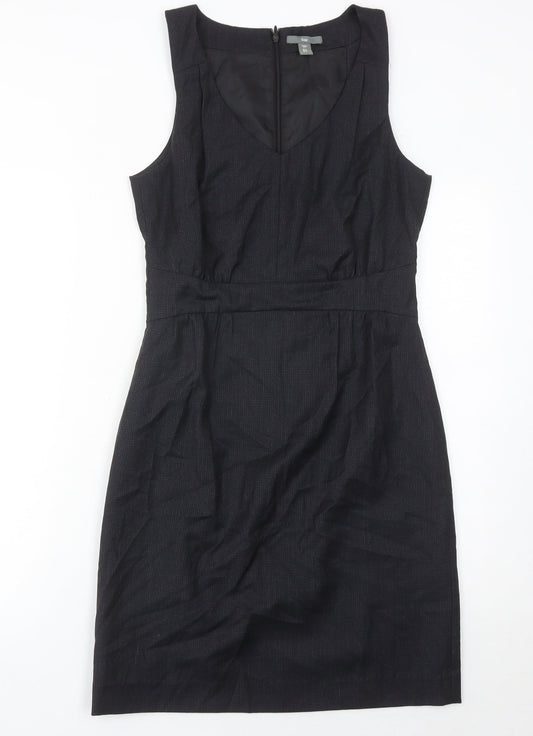 Gap Womens Black Wool Blend Sheath Dress Size 6 V-Neck Workwear