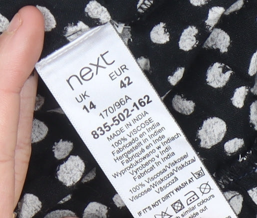 Next Women’s Black White Polka Dot Midi Dress Size 14