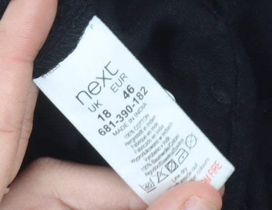 Womens UK Size 18 NEXT Black Tunic Blouse