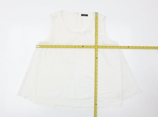 M&Co Women’s Ivory Sleeveless Tunic Blouse Size 14 Polyester