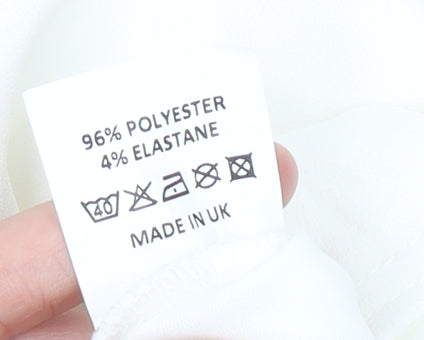 Boohoo Womens White Off Shoulder Ruffle Bodysuit Size 8