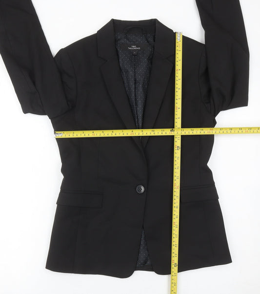 Next Women Black Size 8 Single-Breasted Tailored Blazer Jacket
