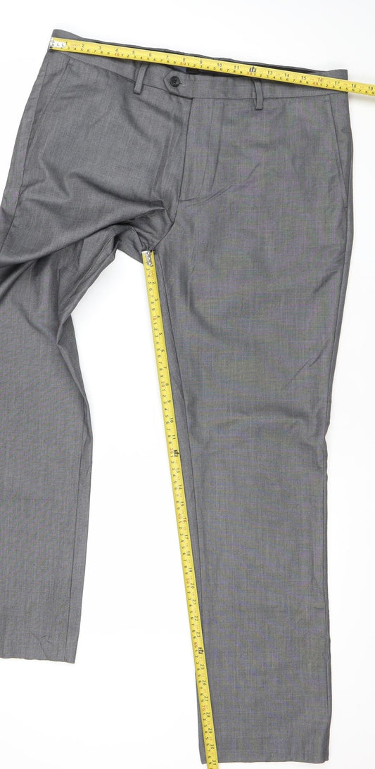 Mens UK Size 36R Cedar Wood State Regular Fit Dress Pants Grey Trousers