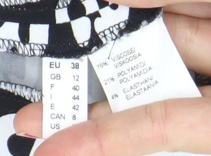 That's Me Womens Black White Geometric Leggings Size 10 Slim Fit