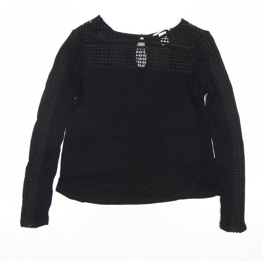 Womens UK Size XS H&M Black Tunic Blouse