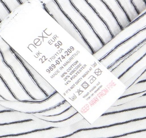 Womens UK Size 22 NEXT White Basic T-Shirt