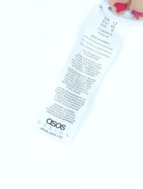 Womens UK Size 12 ASOS Blue Cropped Tank