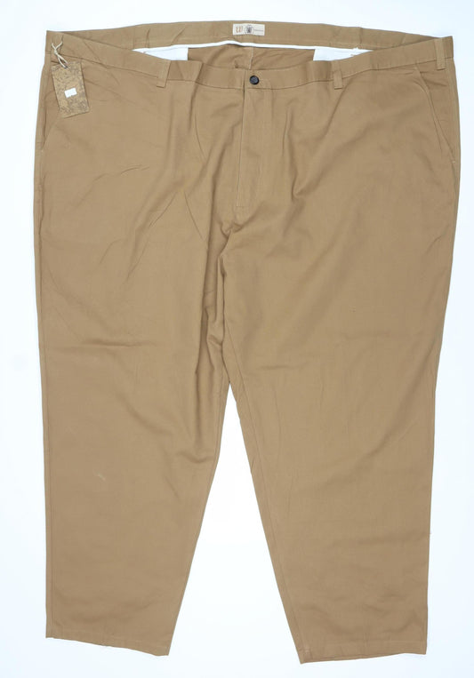 Additional front view of WOODBRIE men’s brown 62 khaki jeans cotton regular fit