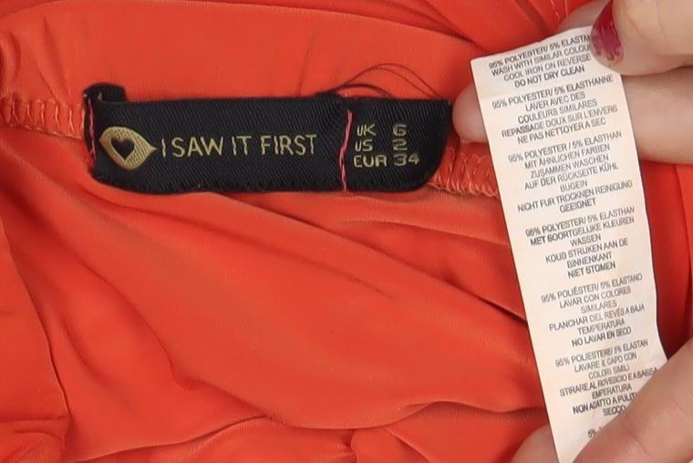 I Saw It First Women’s Orange Ruched Drawstring Mini Skirt Size S