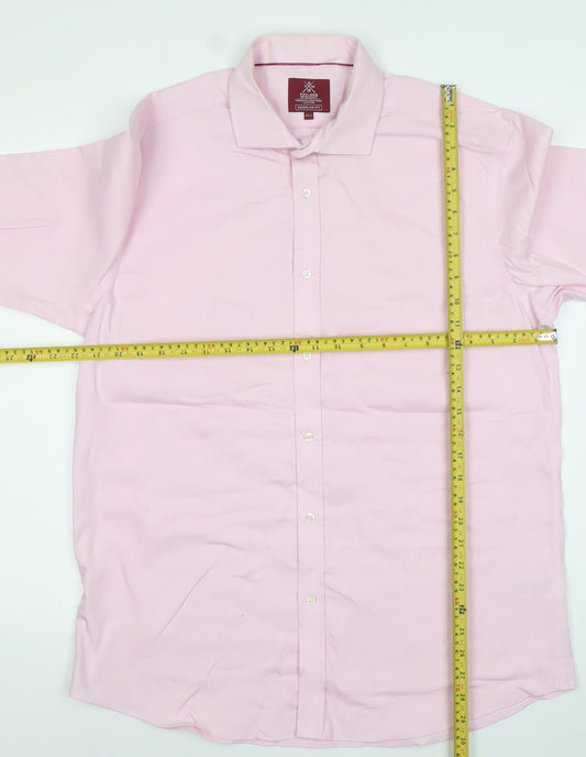 Taylor & Wright Men’s Pink 16.5 Regular Fit Cotton Dress Shirt