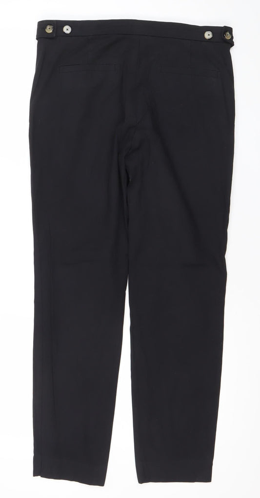 Massimo Dutti Womens Black Slim Dress Pants Size 12 Workwear
