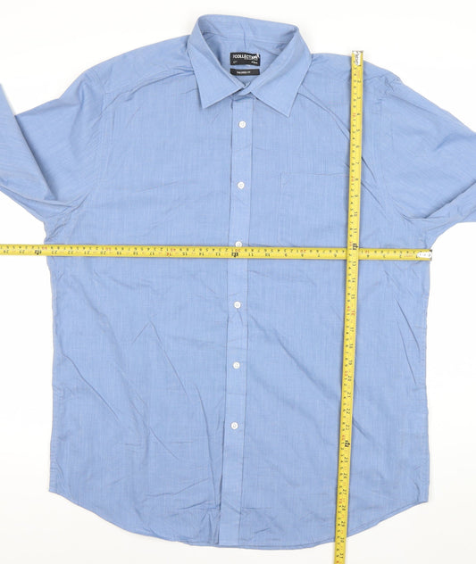 The Collection Debenhams Men's Blue Tailored Fit Long Sleeve Dress Shirt 17 Collar 43cm