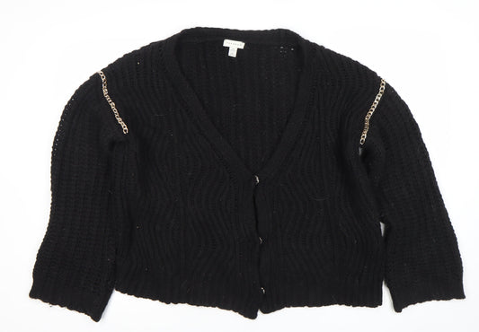 Womens UK Size M Topshop Black Cardigan Jumper