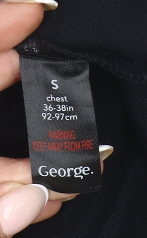 George Men’s Black Grey Pudsey Bear Long Sleeve T-Shirt Size S