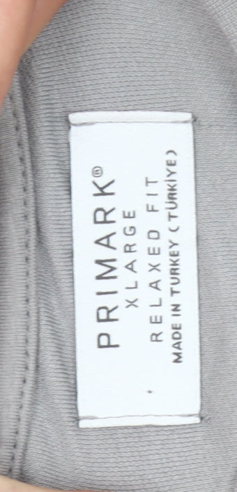 Primark Men’s Grey XL Relaxed Fit Floral Graphic T-Shirt