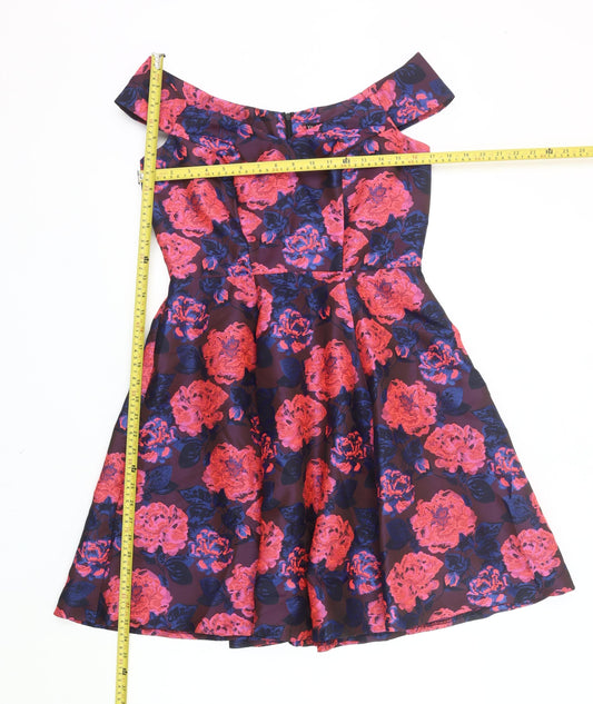 Myleene Klass Women’s Multicoloured Floral Fit & Flare Dress UK 10