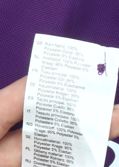 Asics Men’s Purple Polo Shirt Medium Sports Logo Oregon 22