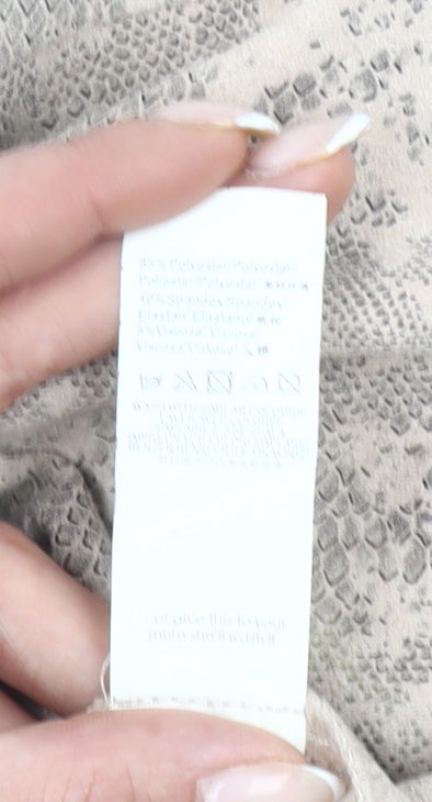 Missguided Women’s Beige Animal Print Slip Dress Size 8