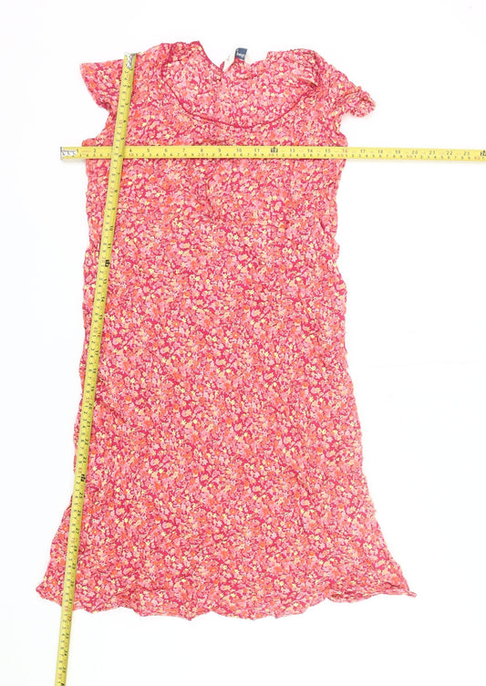 Dorothy Perkins Women’s Pink Floral Shift Dress Size 16 Knee Length