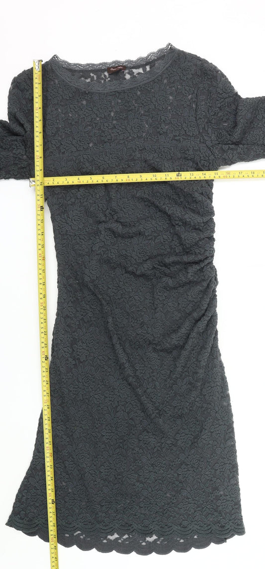 Phase Eight Women’s Black Lace Bodycon Dress Size 14 Knee Length
