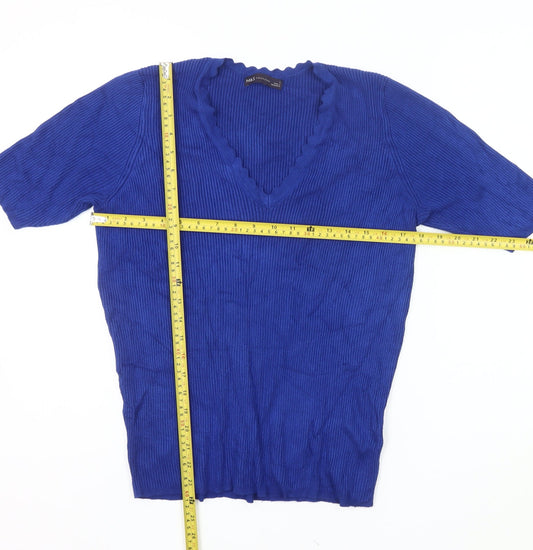 Womens UK Size L Marks and Spencer Blue Pullover Jumper