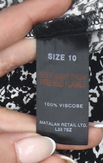 Papaya Women’s Black Floral Culotte Shorts Size 10 Viscose