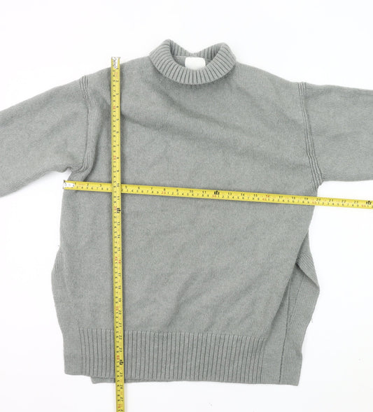 H&M Women’s Grey Mock Neck Pullover Jumper Size S Wool Blend