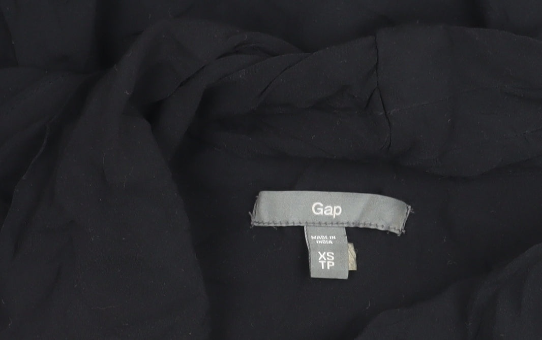 Gap Women’s Black XS Shift Short Sleeve Chiffon Dress