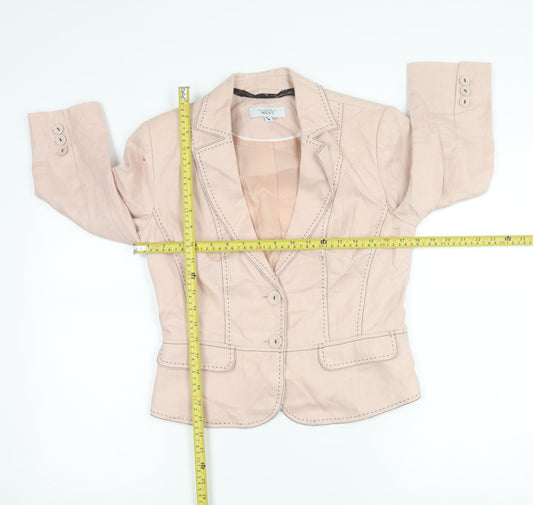 Next Women Beige Size 10 Tailored Suit Jacket Blazer Ramie