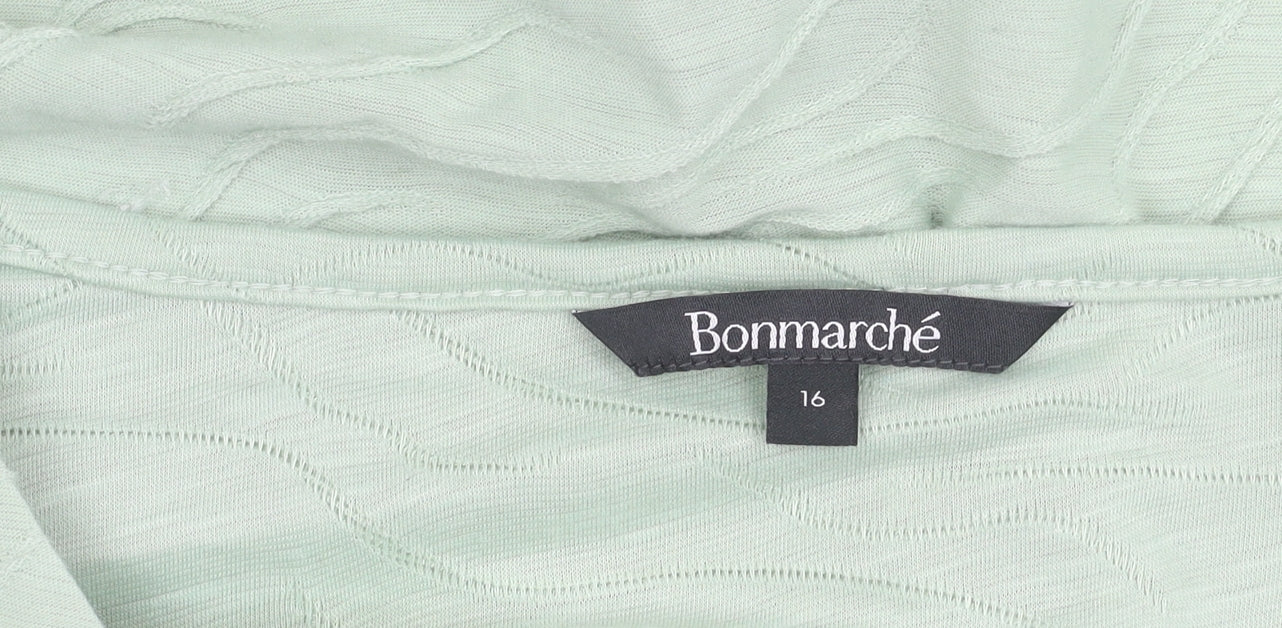 Bonmarché Women’s Green Tunic Top Size 16 Long Sleeve Scoop Neck